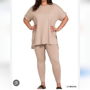 Zenana SET EUC XL Classic Cream Women's Set PTP 27 Waist 18 Inseam 27